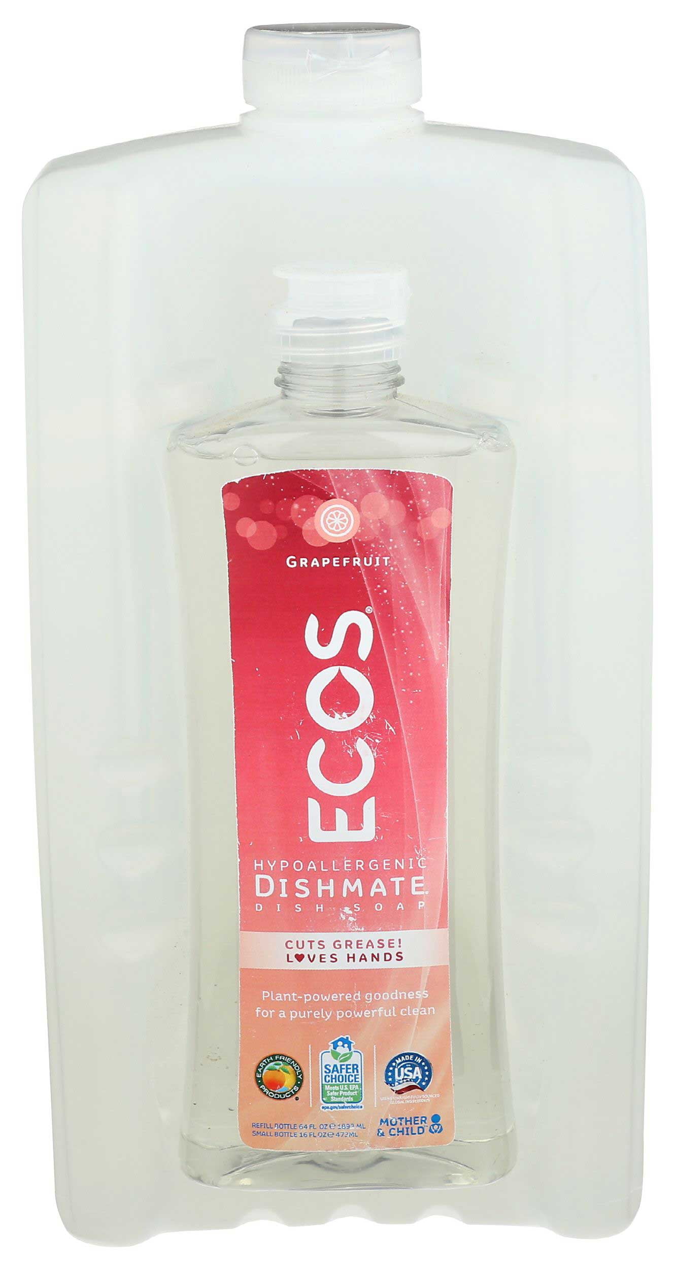 Ecos Dishmate Grapefruit Dish Soap, 80 Fluid Ounce 4 per case