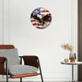 thumbnail image 3 of 12 Inch Wall Clock Battery Operated Silent Clock Decorative for Office, Kitchen, Outdoor, Living Room，Bald Eagle Superimposed Over UsaFlag Lovely Pattern, 3 of 4