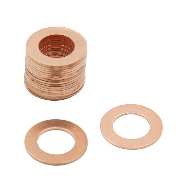 13mm Diámetro Interior Juntas De círculos Planos Sellados Arandelas De Aplastamiento De Cobre 20Pcs