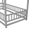 thumbnail image 5 of Twin Size Floor Bed with House Roof Frame, Floor Bed Frame with Fence, Bed Slat Support for Small Places and Bedroom, Grey, 5 of 9