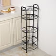 thumbnail image 3 of 5-Tier Kitchen Pot Rack, Kitchen Storage Shelves Multifunctional Metal Corner Shelf Stand Standing Pot Rack for Organizer Stainless Steel Cookware Stand, 3 of 6