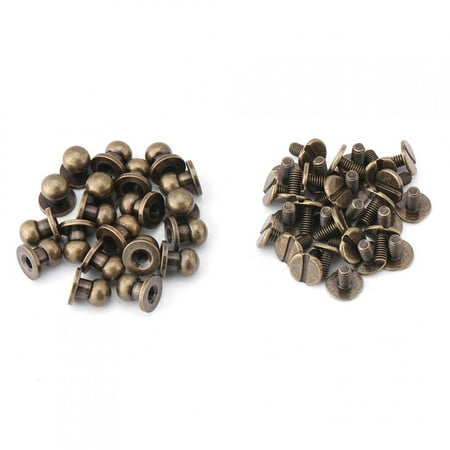 

20pcs Round Head Solid Copper Nail Rivet Button DIY Leather Accessories(8*6mm bronze)