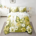 thumbnail image 2 of Butterfly Flowers Bed in a Bag King Size Comforter Set 7 Pieces,Yellow Ombre Art Oil Painting Floral Bedding Sets Rustic Aesthetic Animal Daisy Flower Sheet Set with Comforter, 2 of 5