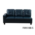 thumbnail image 4 of Hommoo L Shaped Sectional Couches and Sofas, 4-Seat Semi Semi PU Synthetic Leather Sectional Sofa Sets, Modern Living Room Furniture Sets, 17.5'' Back Height, Peacock Blue(No Ottoman), 4 of 8