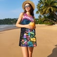 thumbnail image 3 of Balery Colorful Mushroom Vestidos de verano para mujer con estampado: vestido holgado sin mangas, vestido playero informal y cómodo para días calurosos., 3 of 7
