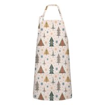 Multicolor Christmas Tree Apron-Garden Aprons for Women with Pockets-Cotton Linen Waterproof Kitchen Cooking Gardening Aprons Adjustable for Kitchen,Cooking,BBQ and Salon 32"x27"