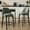 Green, variant on Set of 2 Modern Faux Linen Counter Stools with Solid Wood Legs & Foot Ring, Ergonomic Bar Stools for Kitchen Island Home Bar,Beige