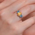 thumbnail image 4 of Gem Stone King 10K White Gold Yellow Citrine Persian Blue Moissanite and White Lab Grown Diamond 3 Stone Engagement Ring for Women (2.19 Cttw, Gemstone Birthstone, Size 9), 4 of 5