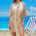 thumbnail image 2 of Staron Summer Beach Cover Up for Women Casual Vacation Swimwear Shirt Sleeveless Lightweight Comfy Loose Oversized Tunic Top, Gold FREE SIZE, 2 of 7