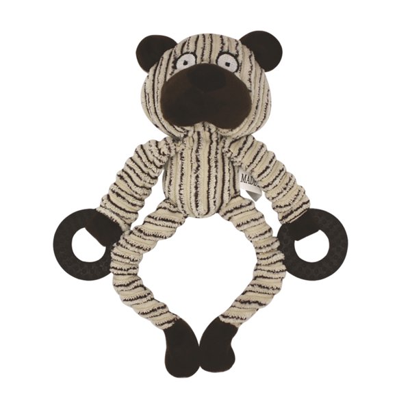 Juguete chirriante para perros Juguete con sonido de mono de dibujos animados Peluche para morder Juguetes interactivos para masticar para gatos y perros pequeños, medianos y grandes Caqui Talla única