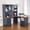 Blue, variant on Haooyeah L Shaped Desk with Hutch, Corner Computer Desk with Storage, Power Outlet, Drawer,White