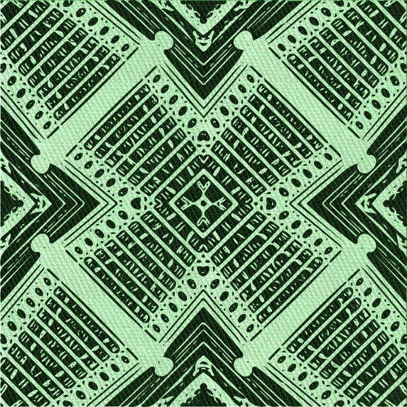 Ahgly Company Machine Washable Indoor Square Transitional Light Green Area Rugs, 6' Square