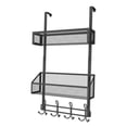 thumbnail image 4 of Organizador de almacenamiento para la parte trasera de la puerta, organizador colgante para puerta y 4 ganchos para despensa. Nivel doble negro, 4 of 9