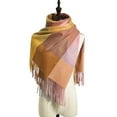 thumbnail image 2 of Thanksgiving Day Clearance Juebong Ladies Scarf Striped Color Plaid Shawl Elegant Ladies Style Warm Comfortable Autumn And Winter Scarf,Yellow,Free Size, 2 of 4