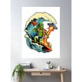 thumbnail image 2 of Alien Surfing Poster Wall Art, Modern Wall Decor For Living Room Bedroom, 16x24 UNFRAMED, 2 of 3
