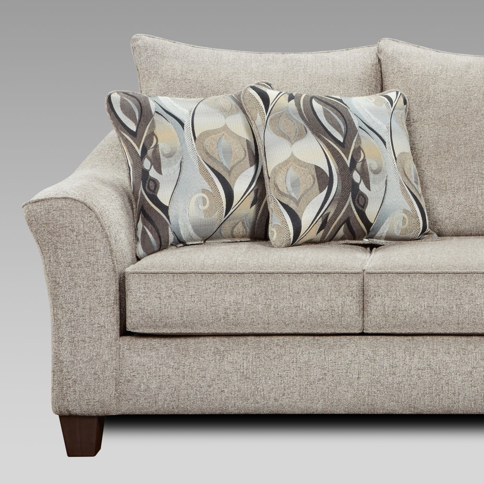 Roundhill Furniture Camero Platinum Fabric Pillowback Sofa