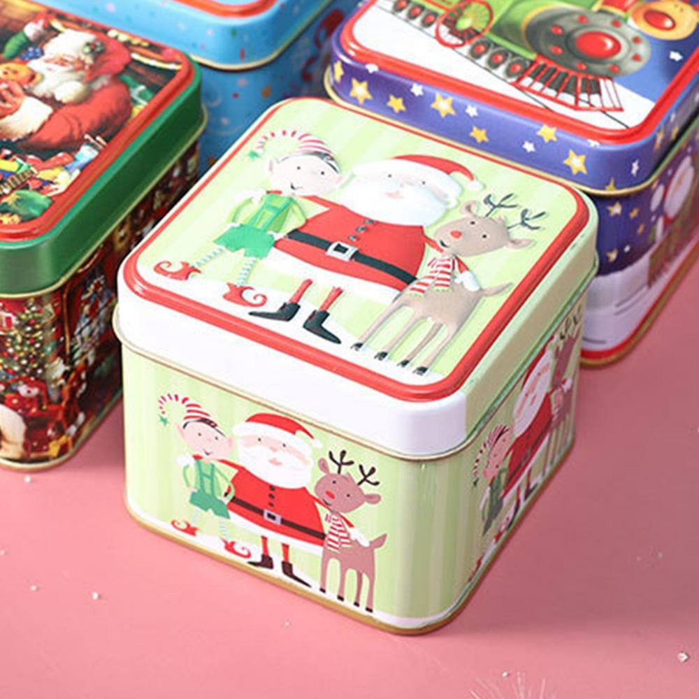 LIFKOME 1 Set Box Tinplate box with lock cookie canning tin metal tinplate  empty tins ornaments storage container small tinplate can empty hinged tins  tea tin jars travel cosmetic coin box 