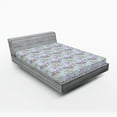 thumbnail image 2 of Ambesonne Floral Fitted Sheet, Lattice Garden Spring Flower, Queen Size, Soft Blue Lavender, 2 of 5