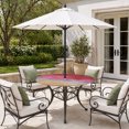 thumbnail image 4 of Round Outdoor Tablecloth with Umbrella Hole and Zipper, Red Ombre Coastal Fitted Table Cover with Elastic Edge for 45-54 Inch, Summer Nautical Beach Ocean Seaside Waterproof Patio Tablecoths, 4 of 9