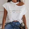 thumbnail image 2 of Gibobby Playera Manga Corta para Mujer Blusa corta con hombros descubiertos para mujer, blusa una manga con cuello redondo y hombros descubiertos(Blanco,M), 2 of 4