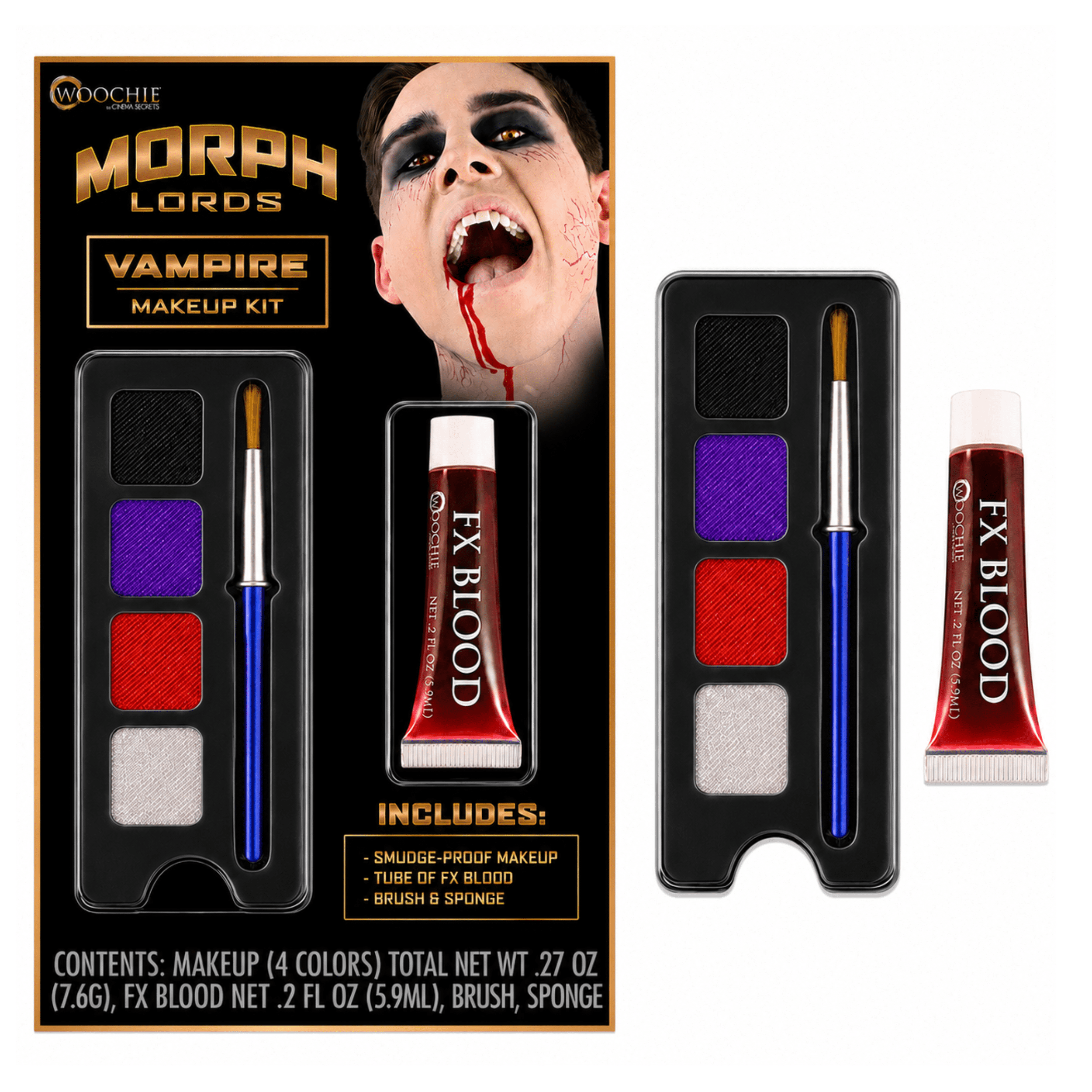 Woochie Vampire Transformation Kit with Smudgeproof Makeup and FX Blood