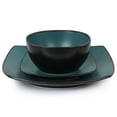 thumbnail image 3 of GBS Elite Soho Lounge 16 Pieces Matte Glaze Square Dinnerware Set in Teal, 3 of 3