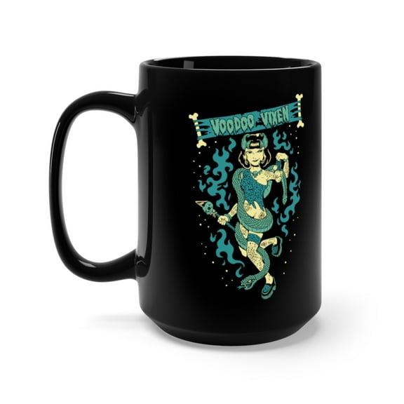 Voodoo Girl Coffee Mug, 15oz, Black