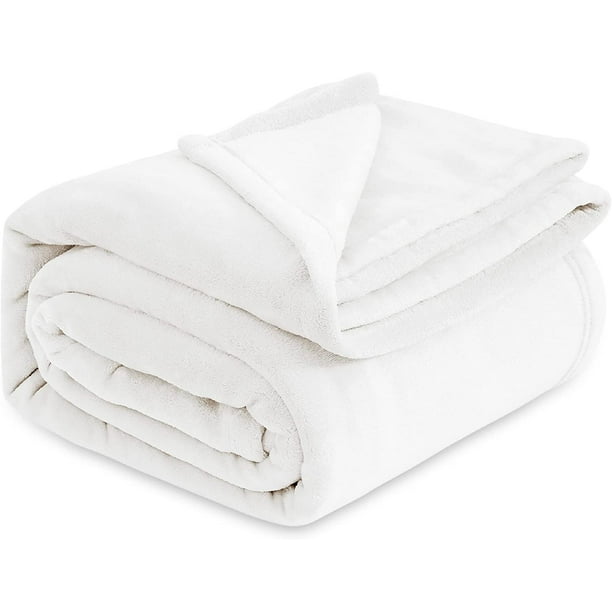 Bedsure Fleece Blanket Queen Blanket White Soft Lightweight Plush