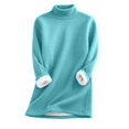 thumbnail image 2 of IMENGL Mock neck pullover thermal shirts for women, Blue L, Size M-3XL, 2 of 7
