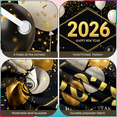 thumbnail image 3 of Night Cityscape Happy New Year Banner Glittering Fireworks Celebration Banner Festive Design for Party Decoration Holiday Event Celebration, 3 of 9