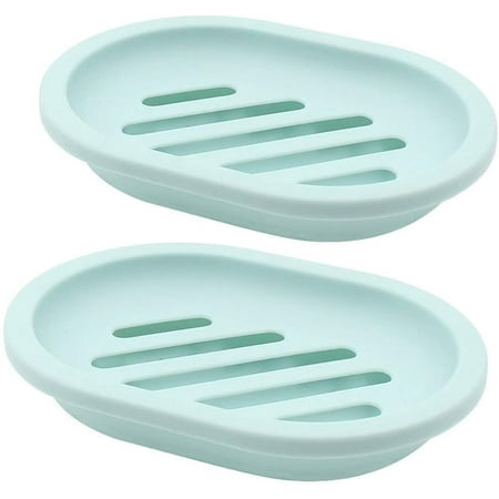 Lot De 2 Porte-Savon En Céramique Pour Baignoire, Petit Porte-Savon Blanc Avec Drainage, Joli