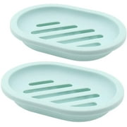 2-Pack Soap Dish with Drain, Soap Holder, Soap Saver, Easy Cleaning, Dry, Stop Mushy Soap