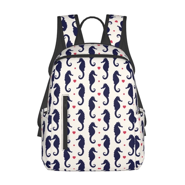 Disketp Seahorses and Hearts Mochila Ligera e Impermeable, Mochila de Día Resistente para Viajes, Senderismo y Uso Diario para Hombre y Mujer