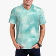 thumbnail image 5 of Yiaed Blue MarblePrint Men's Short Sleeve Polo Shirt,Golf Polo for Men Three-Button Golf Shirt Athletic Casual Collared T-Shirt- XX-Large, 5 of 7