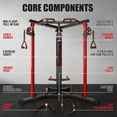 thumbnail image 6 of Power Cage with Cable Crossover System,Functional Trainer with High and Low Pulley System for Chest Fly, Power Rack with LAT Pulldown and Seated Cable Row for Home Gym,Red, 6 of 10