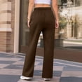 thumbnail image 4 of Inglocry Women's Wide Leg Sweatpants Baggy Straight Leg Lounge Pants Fall Outfits Athletic Joggers with Pockets Coffee L, 4 of 4