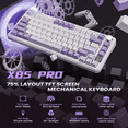 thumbnail image 2 of X85Pro Wireless Mechanical Keyboard,TKL 82 Keys Bluetooth 5.0/2.4GHz/USB-C Hot Swappable Custon Keyboard,Knob Control, Gasket Structure,RGB Backlit Gaming Keyboard for PC/Mac/PS4/Xbox (Purple), 2 of 4