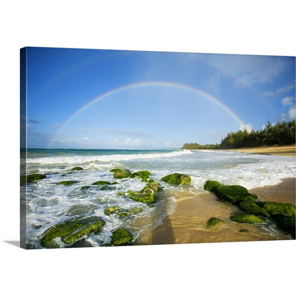 Great BIG Canvas "Hawaii, Maui, Double Rainbows Over Baldwin Beach