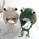 thumbnail image 3 of Gorro de bebé femenino de invierno más gorro de lana de terciopelo para bebé Niño Rana lindo niños de 0 a 1 años niños súper lindos 2 otoño e invierno, 3 of 6