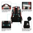 thumbnail image 4 of FORMRS Unisex Backpack Elementary School Travel Bookbag with Reflective Stripes, Vibrant Red Tartan Pattern, 4 of 7