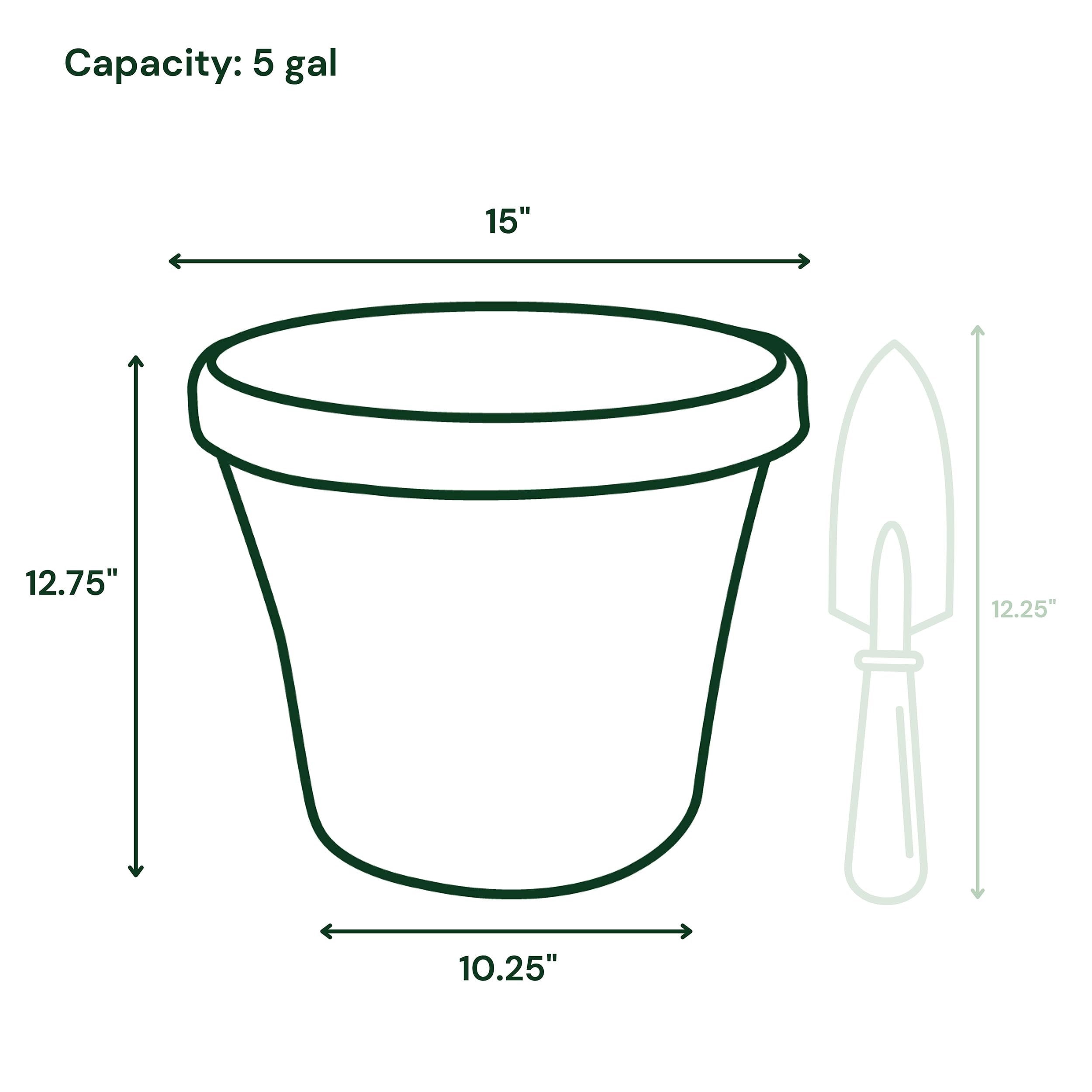 Bloem Terra Pot Planter: 14" - Terra Cotta - Durable Resin Pot, for Indoor and Outdoor Use, Gardening, 5 Gallon Capacity, Saucer Sold Separately