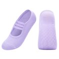 thumbnail image 6 of Women's Triple-Strap Backless Yoga Socks, Anti-Slip Professional Pilates Grip Socks for Dance Fitness and Athletic Training, Light Purple, One Size, 6 of 7
