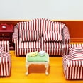 thumbnail image 4 of Hesroicy 1 juego 1:12 sofá de casa de muñecas con almohada decorativa sofá en miniatura realista hecho a mano accesorios de muebles de simulación para regalos, 4 of 8