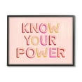thumbnail image 2 of Stupell Industries Know Your Power Pink Inspirational Inspirational Painting Gray Framed Art Print Wall Art, 2 of 5
