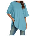 thumbnail image 1 of LUOGENLI T-shirts pour Femme pour Femmes Femmes T-Shirt à Col Rond Ajusté Hauts Basiques Manches Courtes T-Shirt d'Été Hauts T-Shirt Classique Tee T-shirts pour Femmes T-Shirt Graphique Fête de la Saint-Patrick Bleu Ciel TTG, 1 of 4