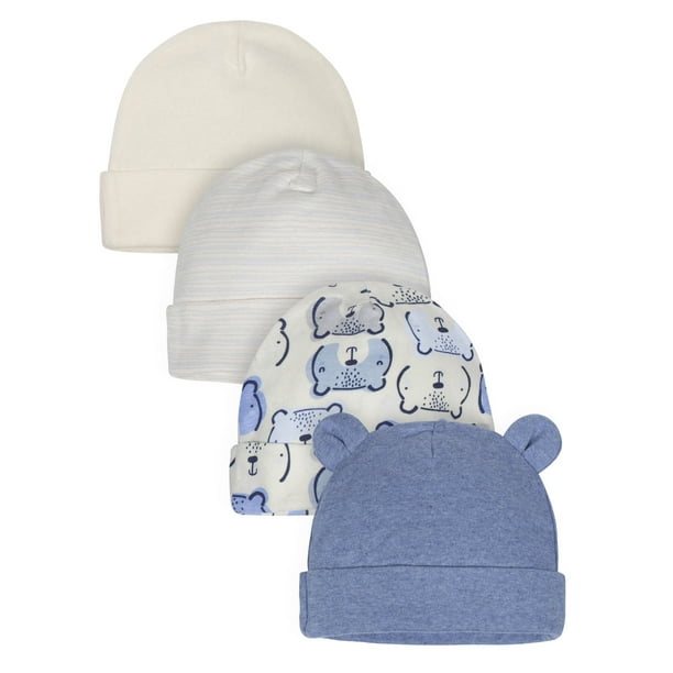 Gerber Gerber Baby Boy Organic Caps, 4Pack