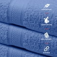 thumbnail image 4 of Canadian Linen Imperial Towels, Pack of 6 (Bath, Hand, Face Cloth Set) Lightweight Soft Absorbent Cotton Quick Dry Towel for Bathroom, Spa, Light Blue, 4 of 9