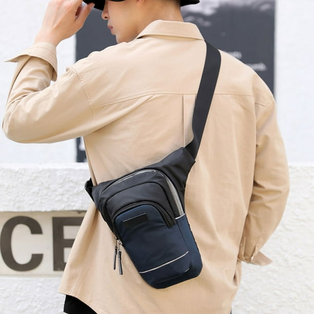 Hukapapa nueva bolsa de pierna para deportes al aire libre bolsillo para montar bolsa de mensajero para hombres y mujeres bolsa de pecho reflectante tactica azul Walmart en linea