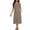 Khaki, variant on Printed Dresses for Women Botanical Print Crew Neck Sleeveless Straight Column Midi Flowy Silhouette Chic