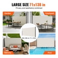thumbnail image 6 of VEVOR Retractable Side Awning, 71''x 138'' Outdoor Privacy Screen, 180g Polyester Water-proof Retractable Patio Screen, UV 30+ Room Divider Wind Screen for Patio, Backyard, Balcony, Beige, 6 of 9